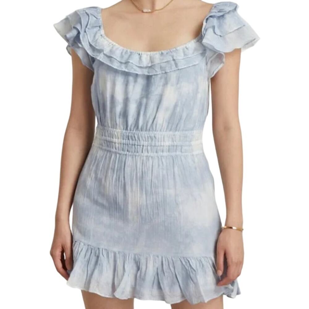 LoveShackFancy Blue Kamie MIni Dress, Small